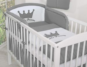 Bedding set 3pcs- Little Prince/Princess anthracite